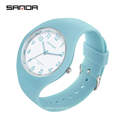 Sanda 6056 Arabic Numerals Quartz Wristwatches Kids Waterproof Silicone Japan Movt Watch